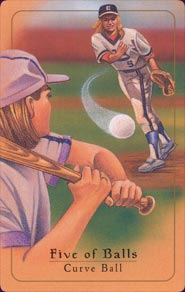 Five of Balls - Baseball Tarot